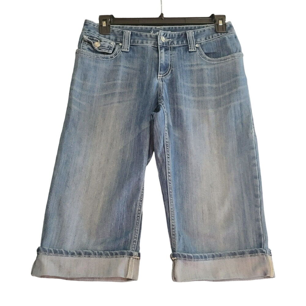 Inc. Womens Bermuda Shorts Blue Size 8 Cotton Blend Button Zip Stretch Pockets